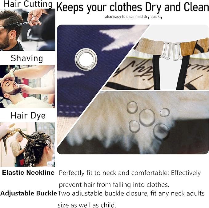 visesunny Professional Barber Cape Polyester Hair Cutting Salon Cape Apron Anti-Static Beard Bib Grooming Apron