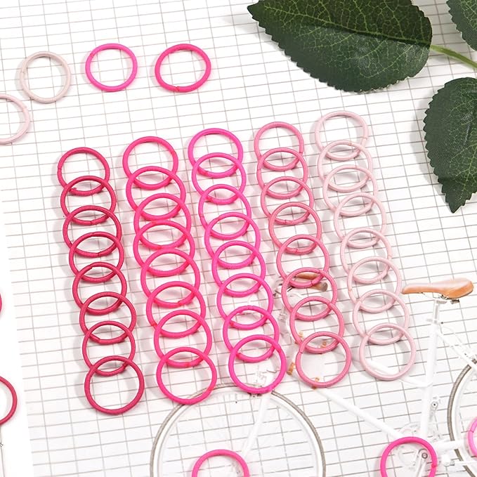 CÉLLOT 360PCS Small Hair Ties,No Crease Pinky Baby Hair Ties,2cm in Diameter Rubber Elastic Hair Ponytail Holder Hair Accessories for Baby Girls Toddlers Kids