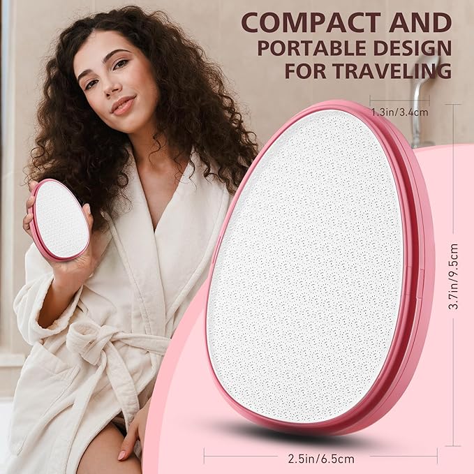 BALUCA Glass Foot File Callus Remover for Feet - Nano Glass Foot Scraper Scrubber Dead Skin Removal for Cracked Heels,Professional Pedicure Tool for Home, Salon, and Travel (Pink)