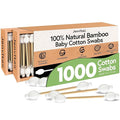 100% Bamboo Swabs for Ears (1000-Pack) - Safety Cotton Swabs for Baby & Personal Care | Safe, Organic Bamboo Baby Ear Cleaner | FSC Certified & Hypoallergenic, Made for All Ages & Pets