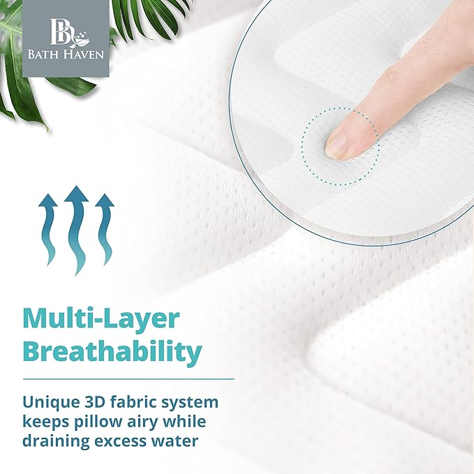 Bath Pillow for Tub, Full Body Bathtub Pillow and Mat for Head, Neck and Back Support, Relaxing Spa Cushion Head Rest and Mat for Tub Jacuzzi, Luxury Bathtub Accessories for Women and Men Quick Drying