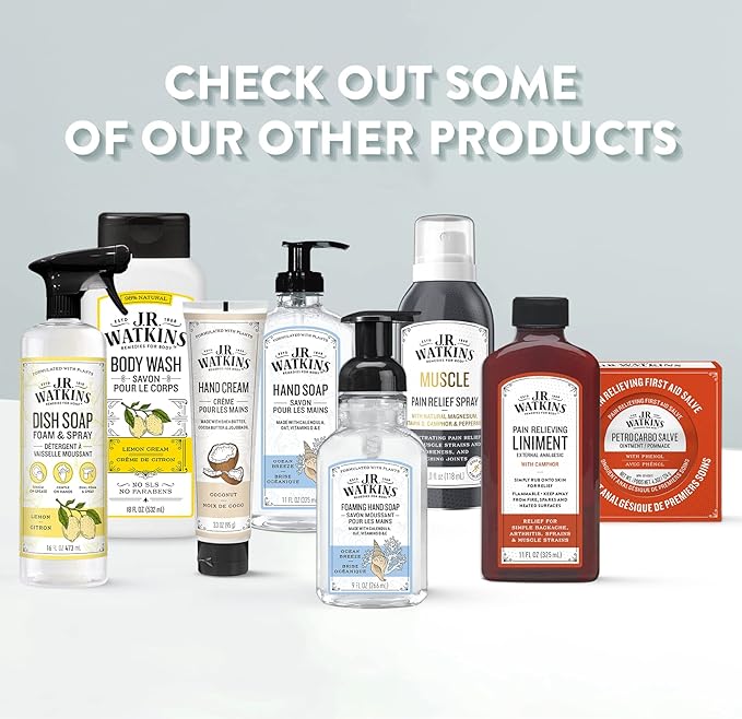 J.R. Watkins Foaming Hand Soap with Pump Dispenser, Moisturizing Foam Hand Wash, All Natural, Alcohol-Free, Cruelty-Free, USA Made, Lavender, 9 fl oz, 3 Pack