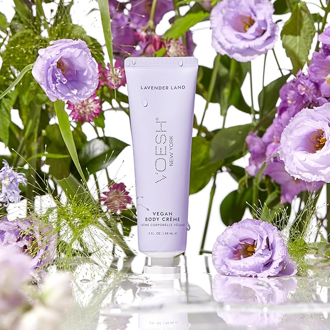 VOESH Vegan Body Creme - Skin Moisturing Cream, K-Beauty Korean Skincare, Lavender Land - 3oz