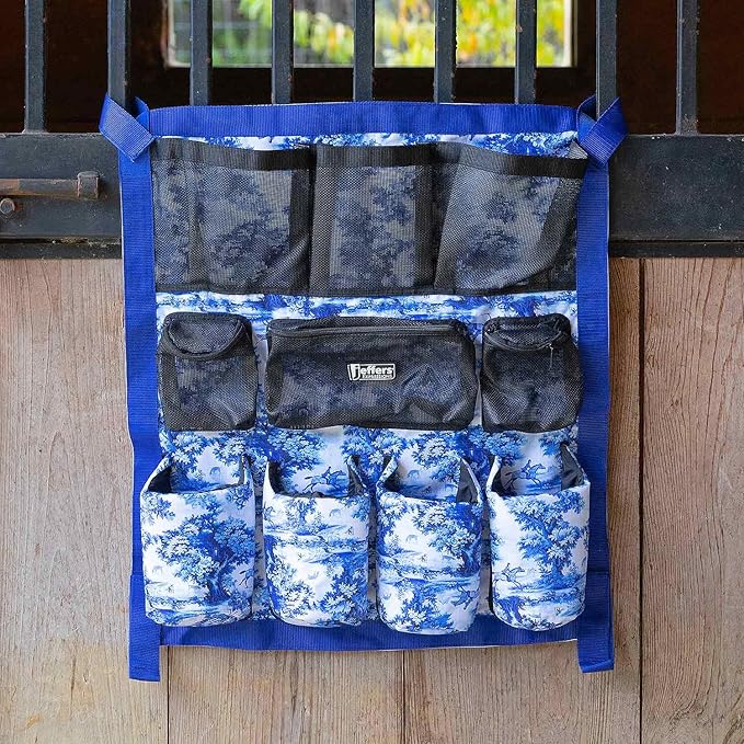 Jeffers Expression Trailer Door Caddy – Equestrian Tack Organizer for Horse Supplies, Grooming Tools, Water Bottle – Padded Pockets with Hanging Straps for Stalls & Barns - Equestrian Toile