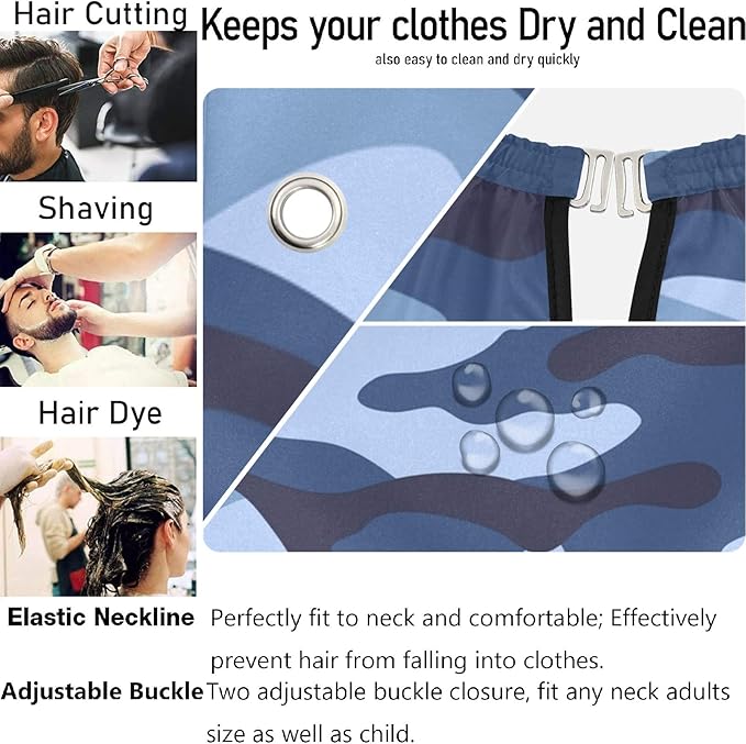 visesunny Professional Barber Cape Polyester Hair Cutting Salon Cape Apron Anti-Static Beard Bib Grooming Apron