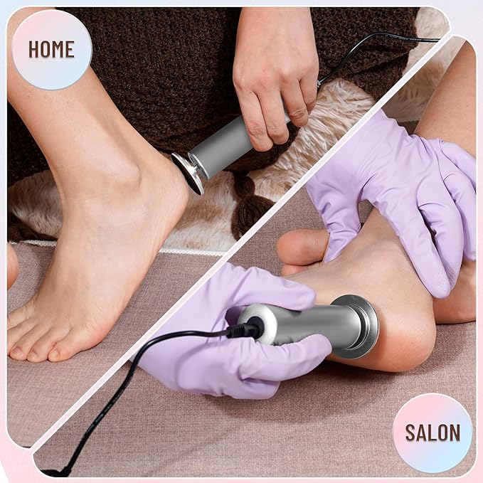 Dermawave Electric Foot File Callus Remover for Feet, Professional Electric Foot Sander Filer Grinder with 60 Sandpaper Discs for Men & Women, Pedicure Tool for Corn Dead Skin Cracked Heel