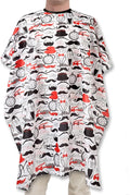 Men's Barber Cape For Hair Stylists- Home Hair Cuts - Salons - Snaps, Retro Mustache Design