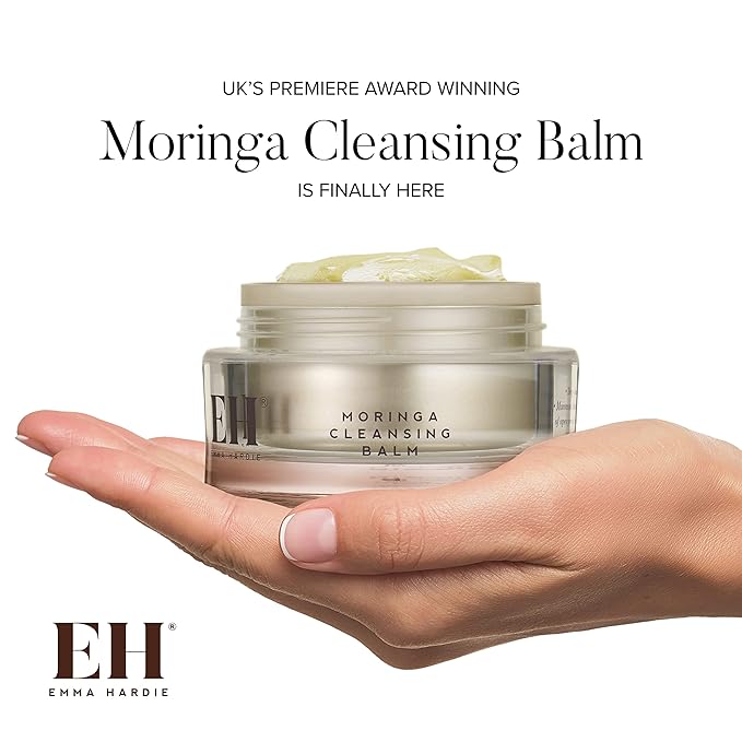 Emma Hardie Hydrate & Protect Kit, Gift Sets Includes: 50ml Moringa Cleansing Balm, 15ml Midas Touch Revitalising Cream, 15ml Protect & Prime SPF30 Cream, 15ml Pink Clay Detox Mask & a Cleansing Cloth