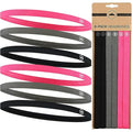 Tough Headwear Thin Elastic Headbands, Sports Headbands for Women & Men - Mens Workout Headband - Running or Soccer Headband - 6-Pack