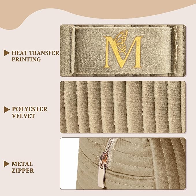 COSHAYSOO Unique New Mom Gifts First Time Expecting Mommy to be Initial Cosmetic Bags Makeup Travel Case, Practical Mothers Teachers Nurse Week Gift Ideas Fashion Womens Beauty Accessories Letter M