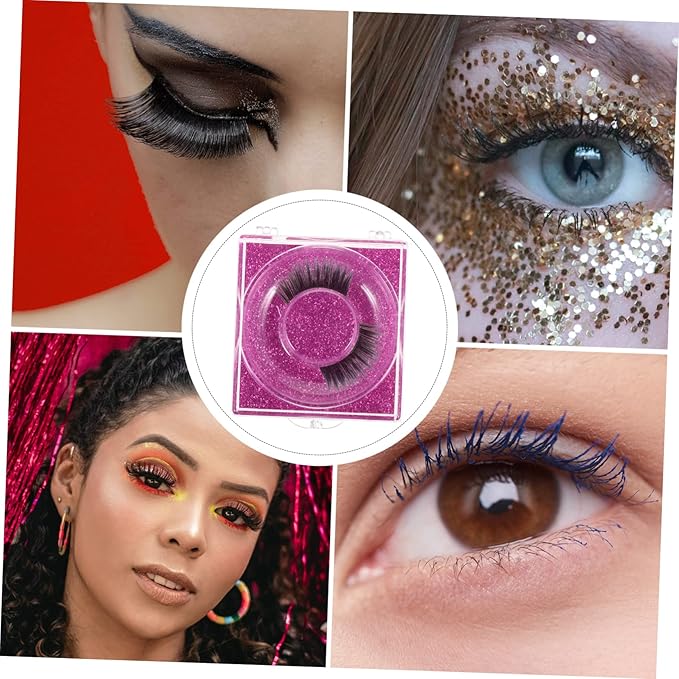 6pcs False Eyelash Organizer Eyelash Packaging Box Portable Compact Lash Case Holder for Glitter Lashes