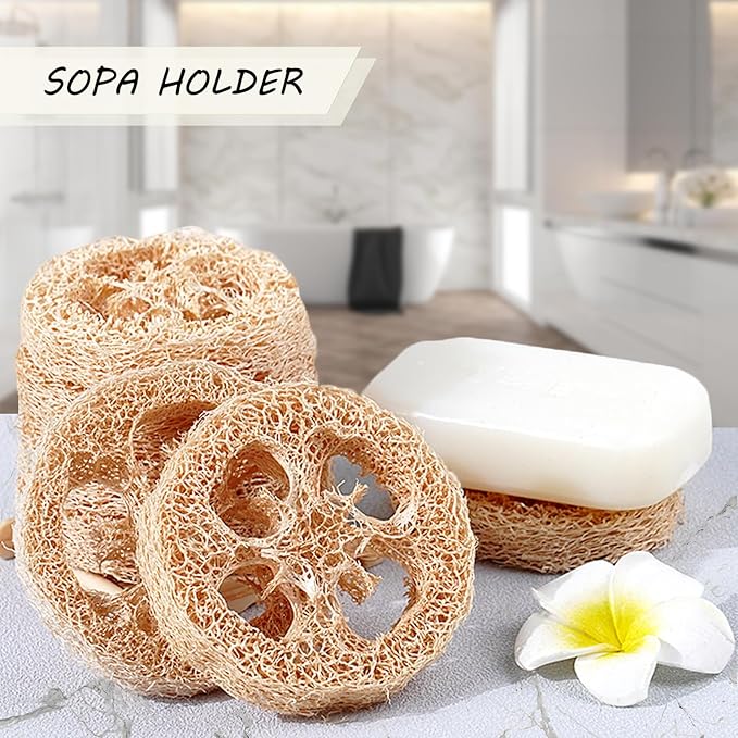 Natural Loofah Slices Cuts for Soap Making-20 Pack Organic Luffa Loofa Sponges for Soap Holder Handmade DIY Loofa Pet Toy Loofahs