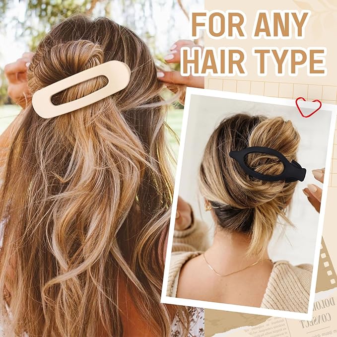 8Pcs Strong Hold Women's Claw Hair Clips - French Concord Barrettes and Duck Billed Clips for Thick Hair