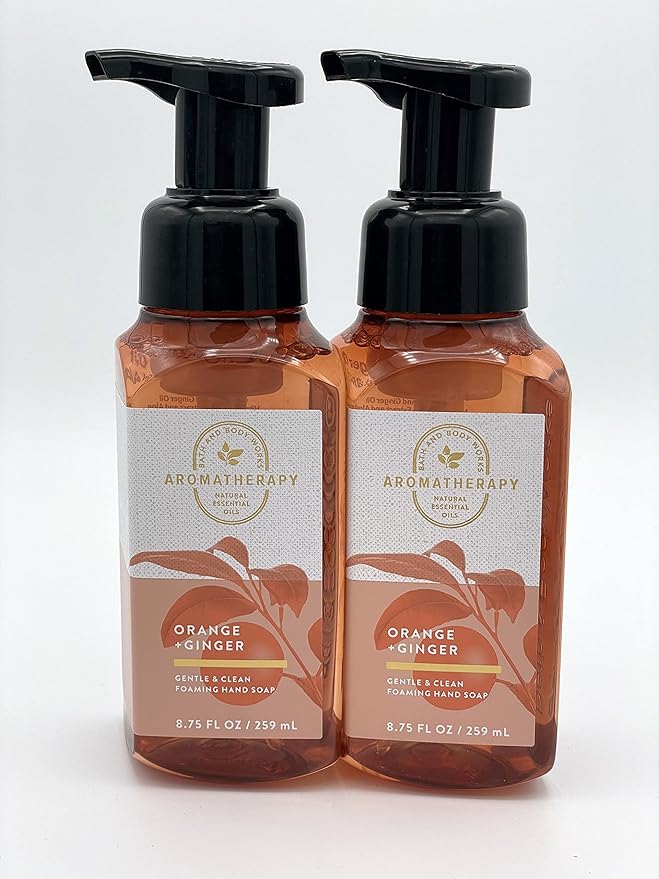 Bath and Body Works Gentle & Clean Foaming Hand Soap, 8.75 fl. oz. (Aromatherapy Orange Ginger, 2-Pack)