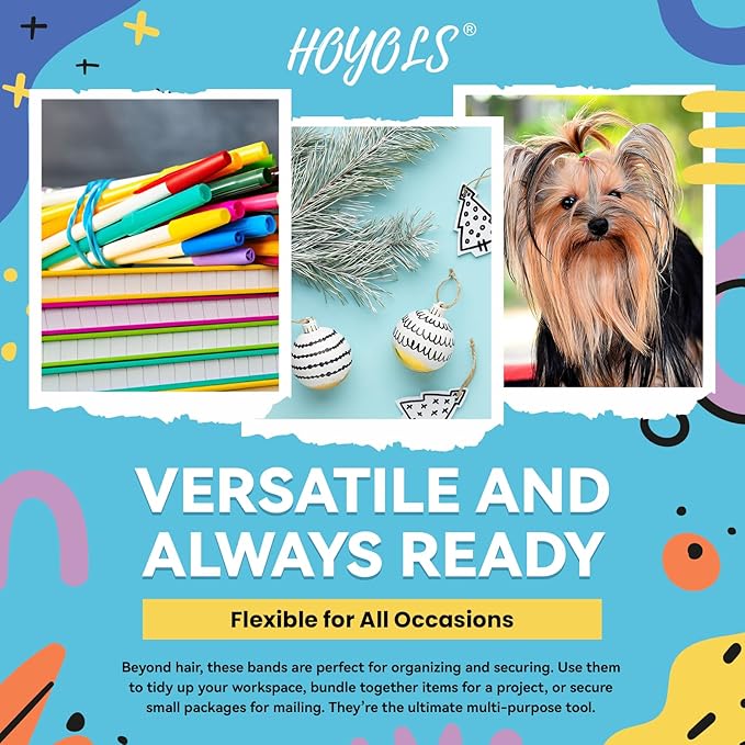 HOYOLS Small Toddler Elastics Mini Hair Ties Rubber Bands for Hair Ponytail Holders for Baby Girl Infants (Multicolor) TPU 1500 Pcs