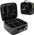 Carrywell Makeup Bag Travel Case, Not-Made In China, Hard Train Case for Cosmetics, Portable Beauty Artists Organizer, Storage Box With Adjustable Dividers For Make Up and Brushes, Small Marble