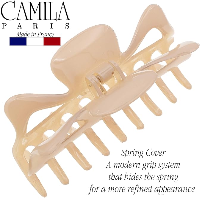 Camila Paris CP3049 French Large Hair Clips for Women Thick Hair for Long Curly Wavy Hair, Girls Hair Claw Clip, Durable Styling Big Claw Clip for Thick Hair, Strong Hold No Slip Grip, Made in France