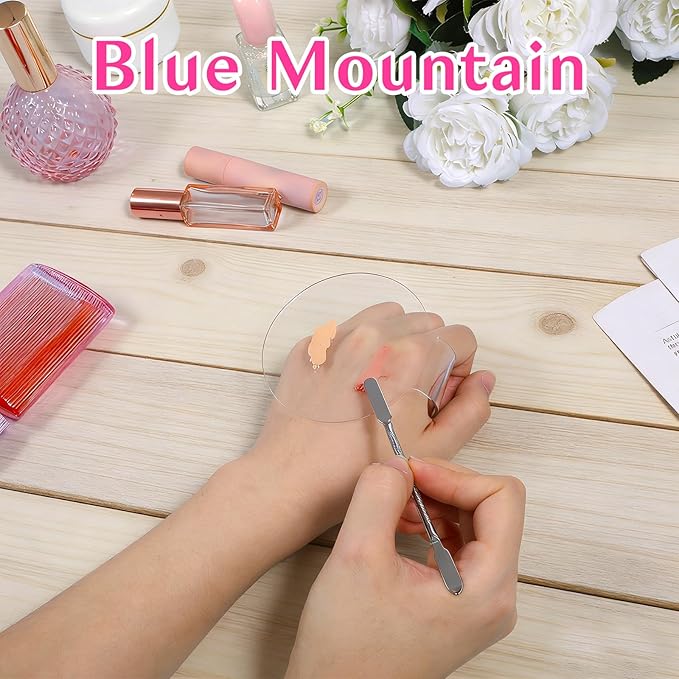 2 PCS Makeup Mixing Palette, Makeup Mixing Tray Acrylic Clear Foundation Palettes Nail Art Manicure Palettes Eyeshadow Make up Hand Palette for Beauty Salon Color Cream Mixings Foundation