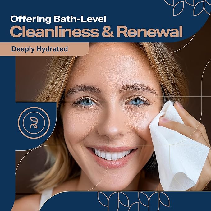 Wet Body Wipes for Adults | Shower Alternative Bathing No Rinse, Large 8” x 12”, 400 Wipes 8 Packs of 50