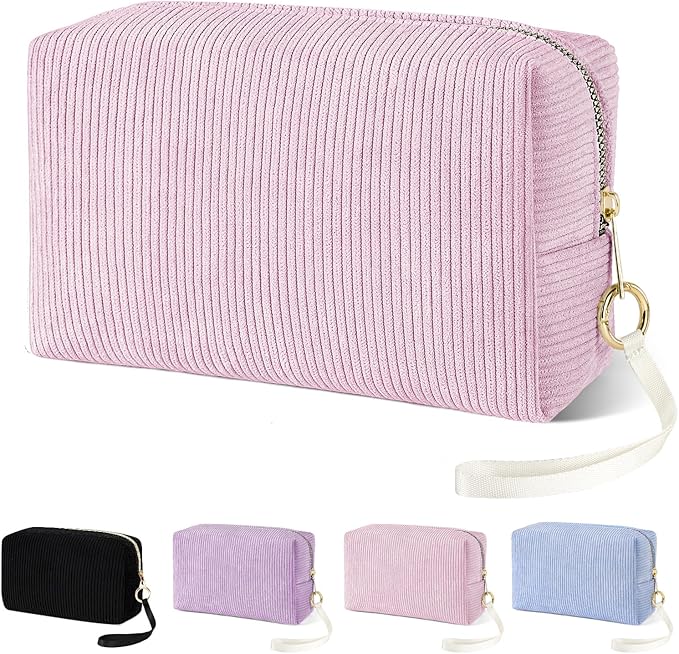 Tampon Holder for Purse, Corduroy Period Bag Sanitary Napkin Storage Bag for Girls Womens, Portable Feminine Emergency Pad Period Pouch(Pink)