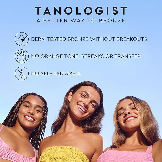 Tanologist Medium Self Tan Water, Clear Self Tanning Water, Streak-Free Tanning Mist, Natural Bronze, No Fake Tan Smell, Long Lasting, Clean Ingredients, 6.76 fl. oz/200 ml Bottle