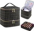 CTWWFS Nail Polish Organizer and Nail Lamp Case, Nail Kit Organizer Holds 30 Bottles (15ml - 0.5 fl.oz) and a Nail Lamp, Nail Polish Carrying Case with Manicure Tools Storage Sections (C-Black)