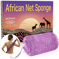ARCH&M African Exfoliating Net Sponge - Authentic African Net Sponge with Knots for Daily Use Afroscrub Exfoliating Wash Cloths for Body Scrubber Back Scrub Exfoliator for Shower Bath Accessories