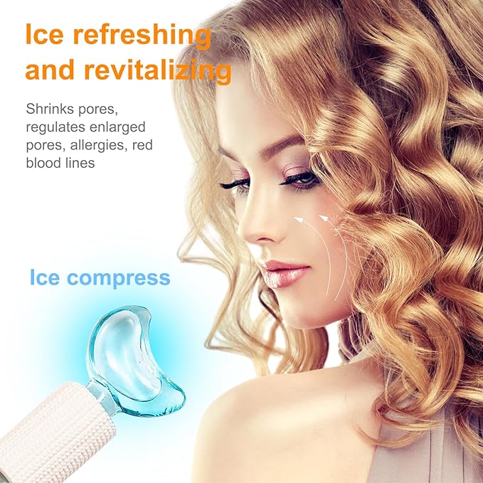 Ice Globes for Facials, Cooling Face Massage Roller with Crescent Glitter Design, Professional Beauty Tool for Salons Home Face Neck Under Eye Care