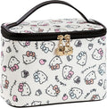 AmBealla Cosmetic Bag Large Makeup Bag Makeup Travel Case with Brush Holder,Canvas Organizer for Women,Toiletry Bag for Skincare&Beauty Tools Sweet Cute for Girls