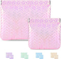 2 PC Small Makeup Bag for Purse, Lipstick Holder & Purse Organizer Pouches, Waterproof Faux Leather Cosmetic Bag, Slim Travel Makeup Pouch for Women Daily & Travel Essentials