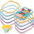 Sanwuta 10 Pcs Hard Zipper Case Clear Hard Pouches Plastic Zipper Pencil Box Toy Storage Bins Portable Plastic Container for Travel Toiletry Office Cosmetic Block Puzzle Organizer(S/m,Macaron Color)