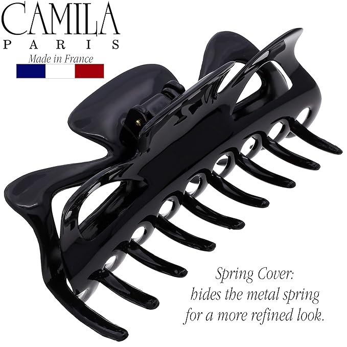 Camila Paris CP3028 French Large Hair Clips for Women Thick Hair for Long Curly Wavy Hair, Girls Hair Claw Clip, Durable Styling Big Claw Clip for Thick Hair, Strong Hold No Slip Grip, Made in France