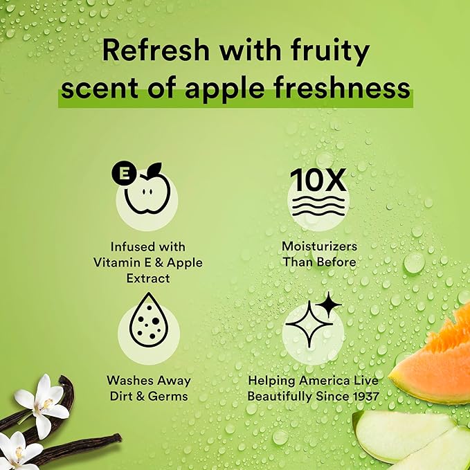 Suave Moisturizing Body Wash, with Juicy Apple and Vitamin E Extract, No Parabens, No Phtahaltes, 18 Oz Pack of 6