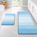 OLANLY Bathroom Rug Set 2 Piece, Soft Absorbent Microfiber Bath Rug Set, Non-Slip, Machine Wash Dry, Plush Shaggy Bath Mats for Bathroom (47"x20"+24"x16", Sky Blue)