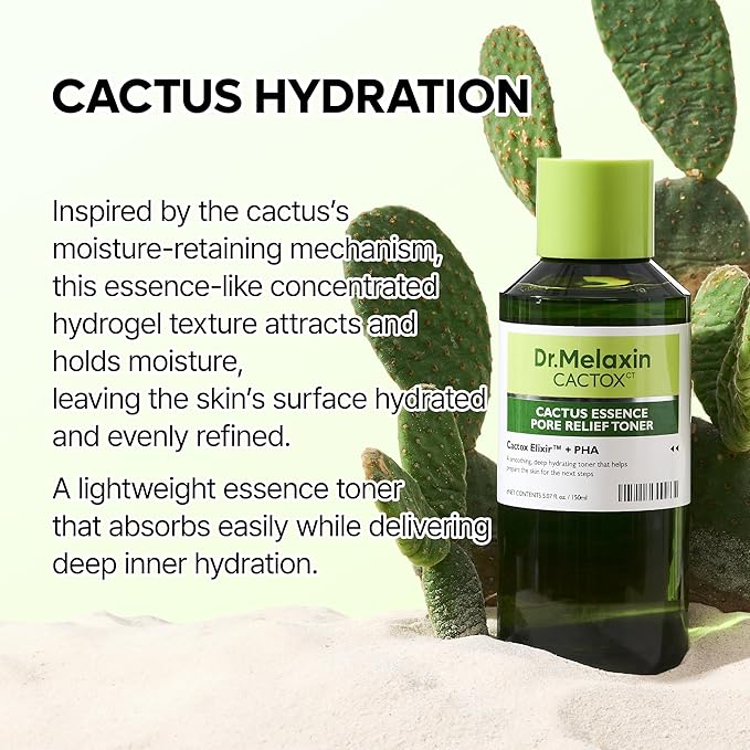Dr.Melaxin Cactox Cactus Essence Pore Relief Toner 150ml – Hydrating & Soothing Facial Toner for Sensitive Skin, Barrier Care, Gentle Pore Care