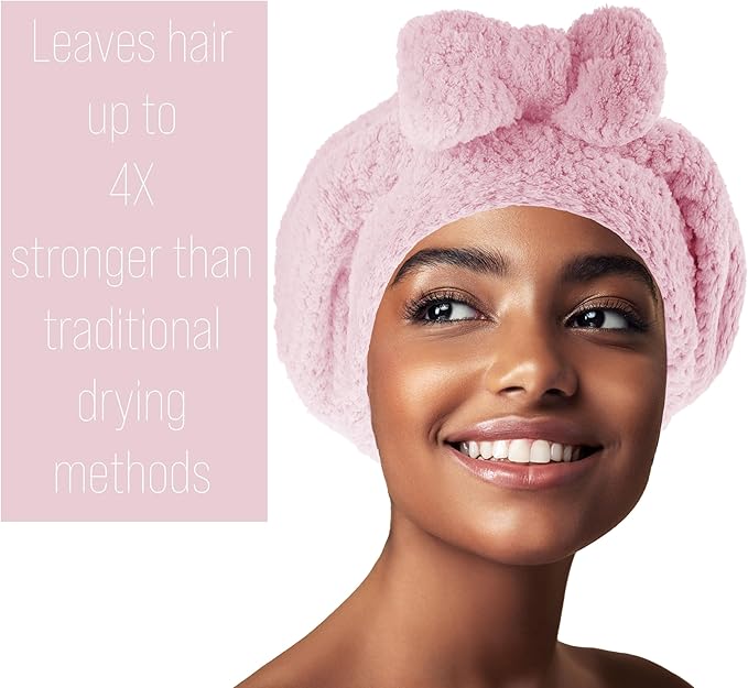 EXPRESSIONS Quick Dry Hair Bonnet – Ultra Absorbent Microfiber Drying Cap for All Hair Types, Soft & Lightweight Towel Bonnet for Fast Drying, Frizz Control & Healthy Hair Care