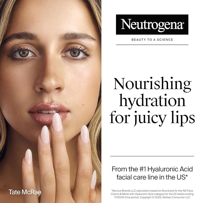 Neutrogena Hydro Boost Hyaluronic Acid Lip Balm,Nourishing Vitamin E Leaves Lips Feeling Hydrated,Sheer Pink Tinted Color with a Sweet Berry Flavor,Sheer Berry,0.5 oz,(Pack of 2)