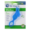 Brilliant Baby’s First Toothbrush & Teether - Dentist Recommended, Freezer-Safe Silicone for Ages 4+ Months, Teething Relief + Dental Care, Dishwasher Safe, Blue