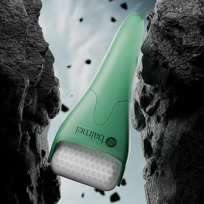 BAIMEI IcyMe Cryotherapy Ice Roller and Gua Sha Facial Tools Reduces Puffiness, Skin Care Tools for Face Massager Self Care Gift for Men Women - Green