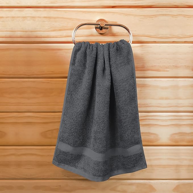 Utopia Towels, Salon Towel, Pack of 12, Not Bleach Proof, 16 by 27 Inches, Highly Absorbent Cotton Towels for Hand, Gym, Beauty, Spa, and Home Hair Care, Grey