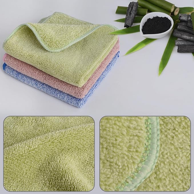 SINLAND Microfiber Face Towels Ultra Soft Facial Washcloths Face Cloth for Bath 12Inch x 12Inch 6 Pack