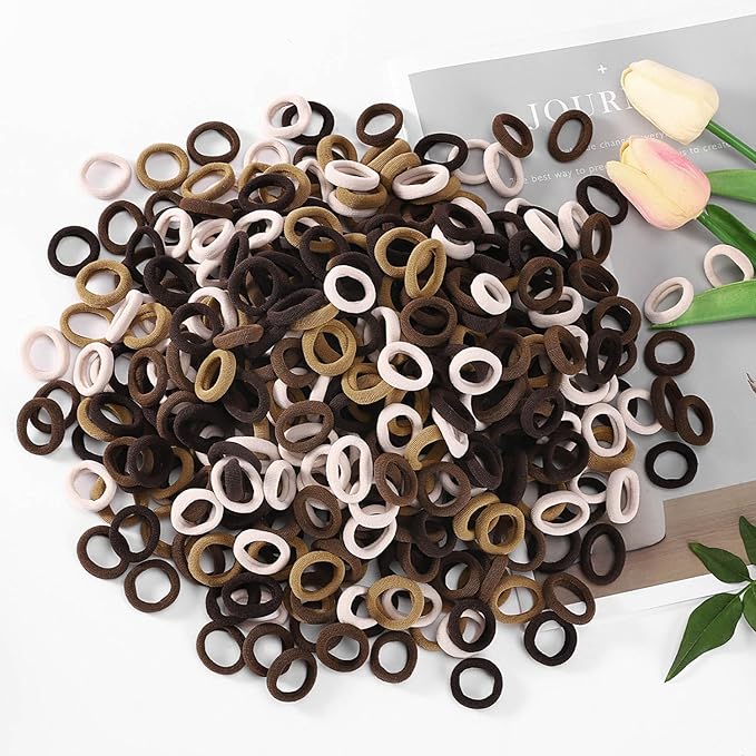 200 Pack Hair Ties BEoffer Baby Toddlers Girls Elastics Hair Bands No Damage Multicolor Colorful Small Rubber Bands Ponytail Pigtails Holders Not Harm to Hair (Brown)