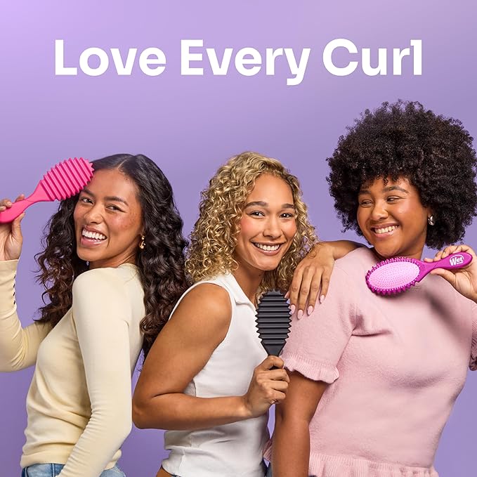 Wet Brush Curl Shaper Detangler Brush, Purple, Curl Defining for Curly, Wavy, and Coily Hair Types, IntelliFlex Bristles Detangle for Frizz-Free Shaping, Made for Women, Men & Kids