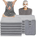 12 PCS U-Shaped Facial Towels, Estheticians Towels Microfiber Soft Spa Towel Coral Fleece Face Cloth for Beauty Salons, Skin Care （Grey）
