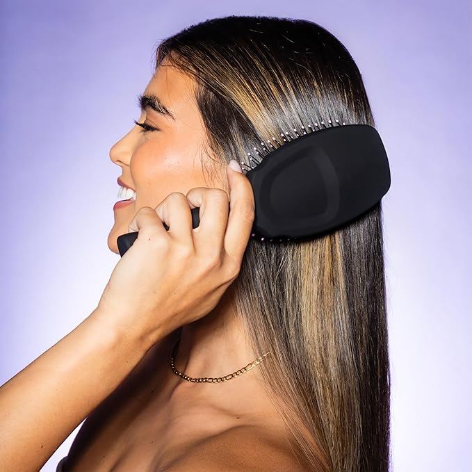 Gimme Beauty Detangling Brush - Curved Paddle Brush for Breakage-Free Detangling - Anti-Static & Frizz - Soft Glide with Ball-Tipped Bristles - Heat-Resistant Styling Tool - Thick Hair