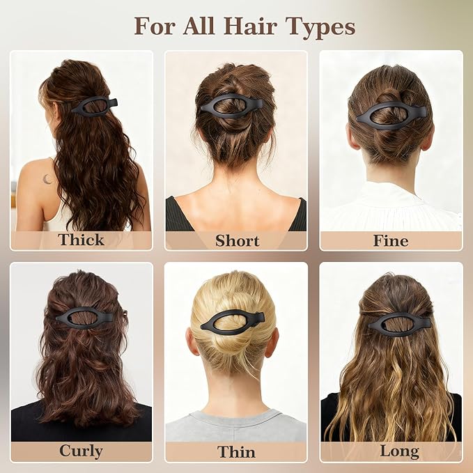 8 Pack Flat Hair Clips for Women, Large Claw Clips for Thick and Thin Hair, Strong Hold Hair Barrettes Accessories
