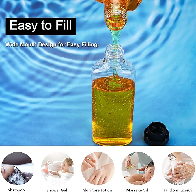 Travel Shampoo and Conditioner Bottles 7.7oz 7 Pack Leak Proof Squeeze Bottles with Flip Cap Refillable Containers Plastic Travel Bottle for Toiletries for Lotion Shampoo Conditioner