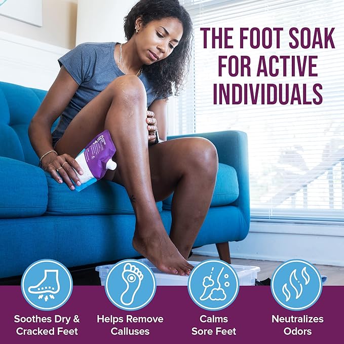 Active Foot Soak Salts – Epsom Salt with Tea Tree & Menthol, Pedicure Soak for Dry, Cracked Feet – Detox Soaking Salts for Relaxing Spa Treatment