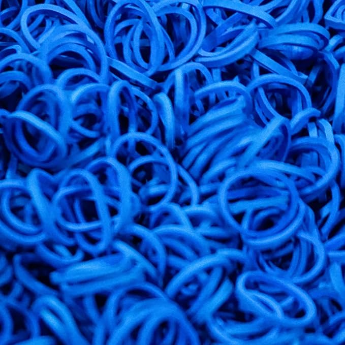 Amelia Beauty 500 Count Small Rubber Bands for Hair – ½" Blue- Made in USA - Recloseable Container - Mini Hair Elastics for Braids, Ponytails, Cornrows & Twists – Strong Hold Ponytail Holders
