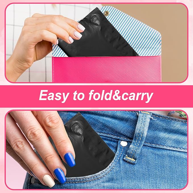 100 Pcs Sanitary Napkin Disposal Bags, Women Tampon Disposal Bags, Feminine Disposable Bag for Sanitary Pads, Privacy, Black Sealed Opaque